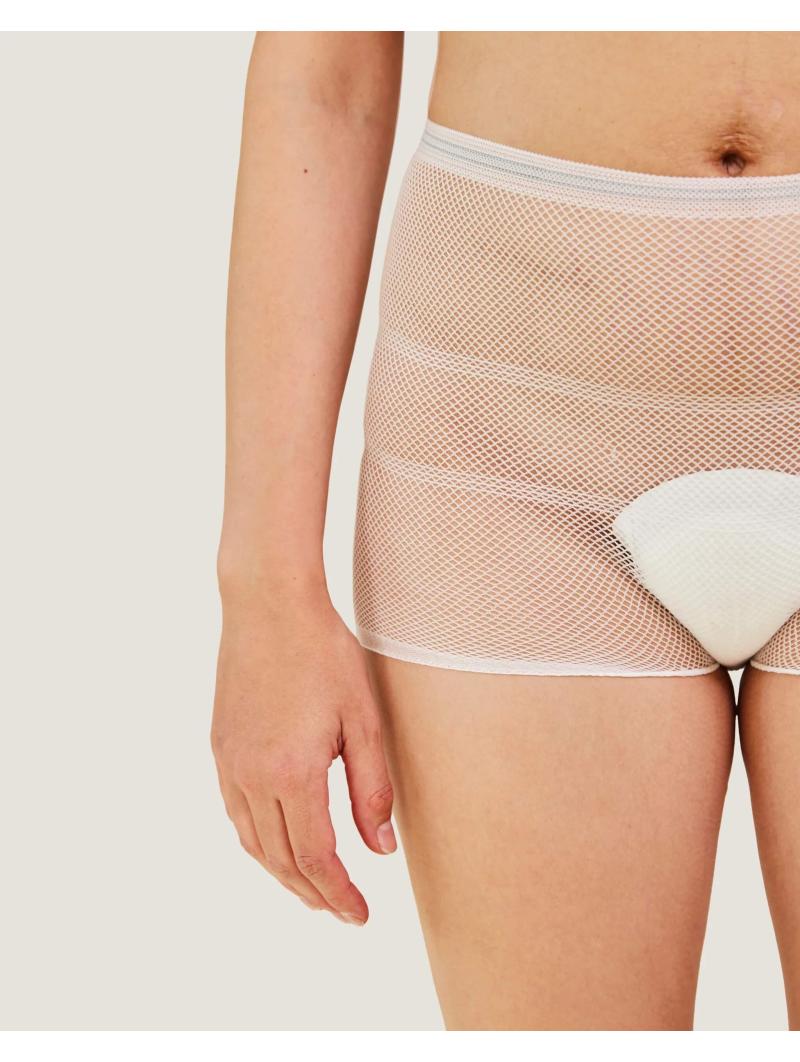 Lot de 4 Culottes Hospitalières Post-Partum Lavables – Maille Filet Respirante
