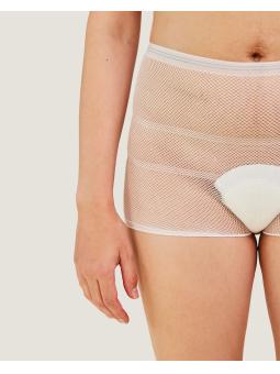 Lot de 4 Culottes Hospitalières Post-Partum Lavables – Maille Filet Respirante