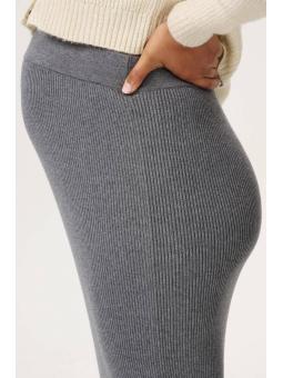Jupe Midi de Grossesse en Maille Côtelée – Taille Haute