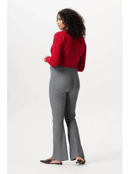Pantalon Évasé de Grossesse en Maille Côtelée – Taille Haute