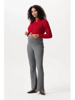Pantalon Évasé de Grossesse en Maille Côtelée – Taille Haute