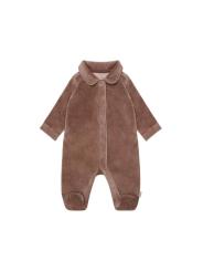 Pyjama Mauve en Velours avec Pieds "Antler" &ndash; Coton Biologique