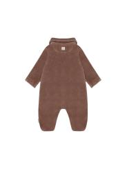 Pyjama Mauve en Velours avec Pieds "Antler" &ndash; Coton Biologique