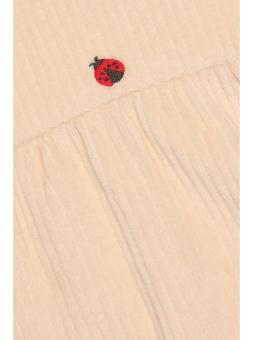 Robe Bébé Fille en Velours Côtelé en Coton Bio – Coccinelles Brodées