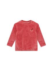 Pull / Sweat B&eacute;b&eacute; Fille en Velours Terracotta &ndash; Coccinelle Brod&eacute;e