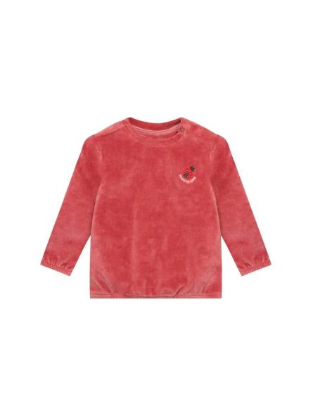 Pull / Sweat Bébé Fille en Velours Terracotta – Coccinelle Brodée