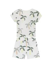 Ensemble 2 Pi&egrave;ces B&eacute;b&eacute; Gar&ccedil;on en Coton Bio &ndash; T-Shirt & Short Imprim&eacute; Palmiers