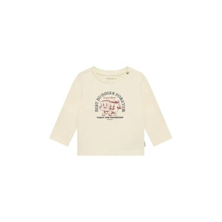 T-Shirt Manches Longues Bébé Garçon 'Toast to Friendship' – Écru & Vintage