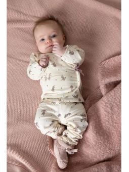Pantalon Bébé Unisexe en Coton Bio – Imprimé Lapins Vintage