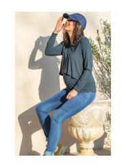 T-shirt Grossesse & Allaitement Milou Carbone &bull; Confort Bambou