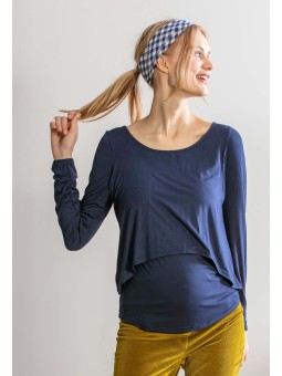 T-shirt Grossesse & Allaitement Milou Carbone • Confort Bambou
