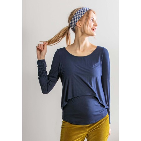 T-shirt Grossesse & Allaitement Milou Carbone • Confort Bambou