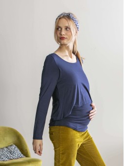 T-shirt Grossesse & Allaitement Milou Carbone • Confort Bambou