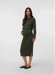 Ensemble Maternit&eacute; Top Manches Longues et Jupe &ndash; Coloris Forest