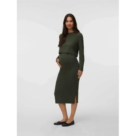Ensemble Maternité Top Manches Longues et Jupe – Coloris Forest