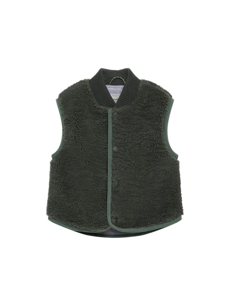 Gilet Sans Manches Bébé en Tissu Teddy Black Iris – Noppies Baby