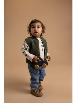 Gilet Sans Manches Bébé en Tissu Teddy Black Iris – Noppies Baby