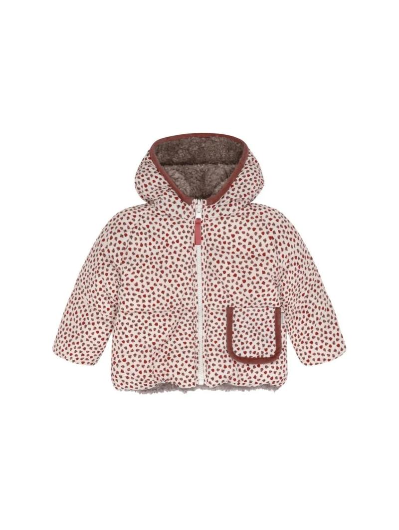 Manteau d'Hiver Réversible Bébé Fille – Imprimé Coccinelle & Teddy – Noppies