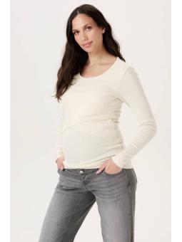 T-shirt de Grossesse et d'Allaitement Manches Longues en Coton Bio – Noppies Maternity