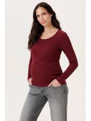 T-shirt de Grossesse et d'Allaitement Manches Longues en Coton Bio &ndash; Noppies Maternity
