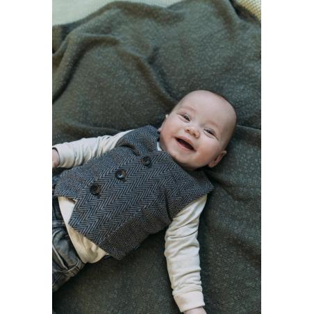 Ensemble Cérémonie Bébé Garçon Chemise Blanche, Gilet à Chevrons et Nœud Papillon – Noppies Baby