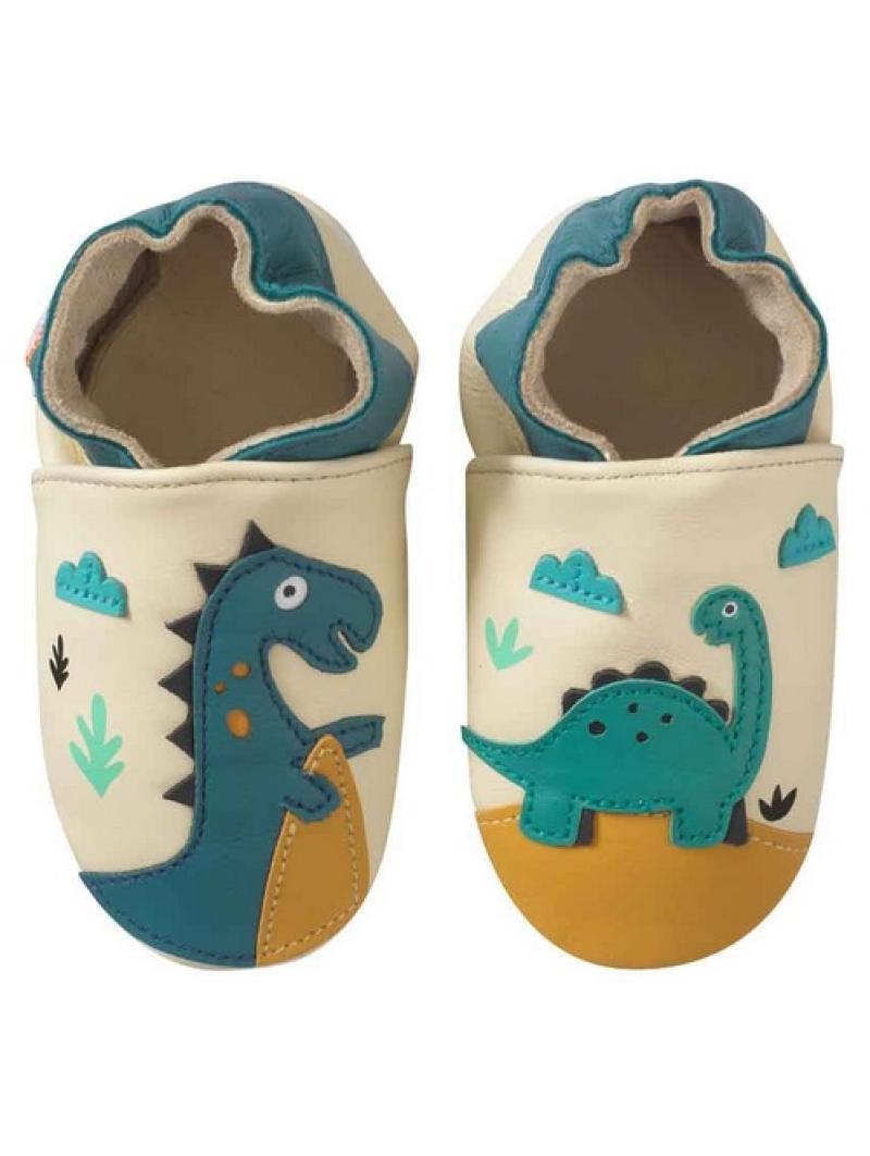 Chaussons en Cuir Souple Bébé – Modèle Dinos