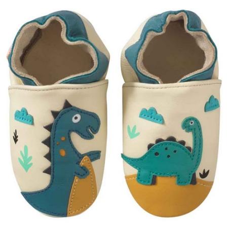 Chaussons en Cuir Souple Bébé – Modèle Dinos