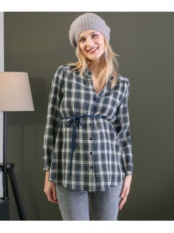 Chemisier Grossesse et Allaitement Tartan Maxou