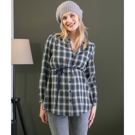 Chemisier Grossesse et Allaitement Tartan Maxou