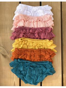 Bloomer à volants en gaze de coton