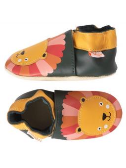Chaussons Cuir Marion Lion