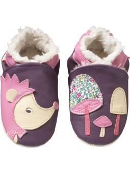 Chaussons Cuir Fourrés Herisson Erika 