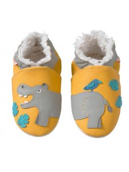 Chaussons Cuir Fourrés Pablo Hippo