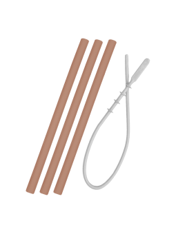 Set 3 pailles silicone +...