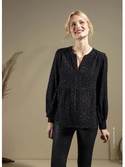 Blouse Gaze de Coton Zip Manches Longues
