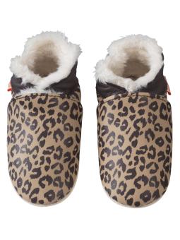 Chaussons Fourrés Cuir Eli Leopard