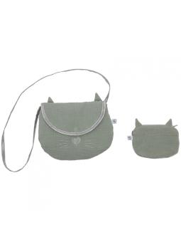 Sac à Main Chat et Porte Monnaie Fille