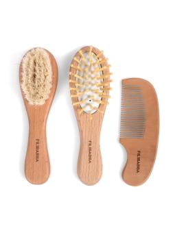 Set Brosses et Peigne Bébé en bois
